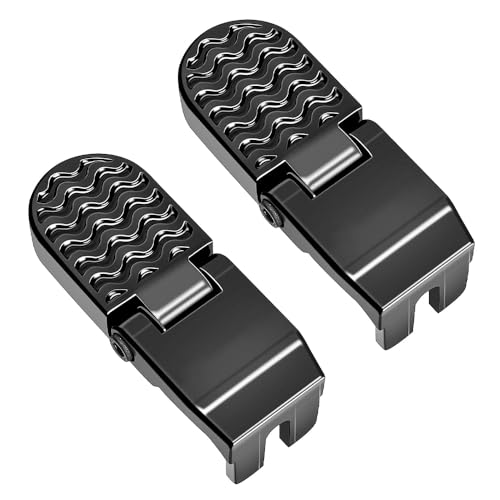 Tiardey 1 Pair U Slot Bicycle Rear Pedals,Folding Foldable Non-Slip Footrest Pedals Cycling Accessories for Mountain Bike Electric Bicycle Foot Pegs,(Black