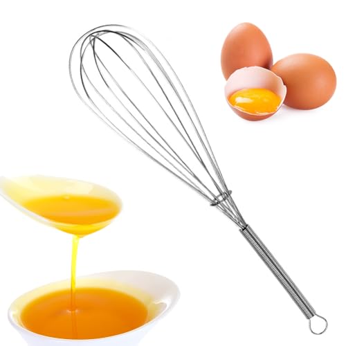 GETBSTOOP Batidores de acero inoxidable para cocinar, batidor de globo de cocina con, alambre grueso de acero inoxidable para hornear y batir globo, batidor manual para cocinar, mezclar, ba