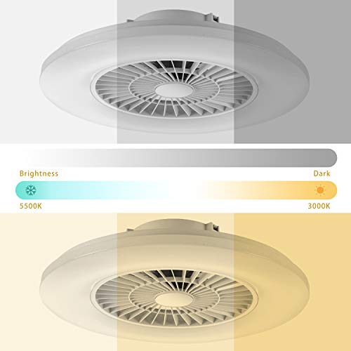 Plafonnier avec ventilateur LED 60cm intelligent à intensité variable