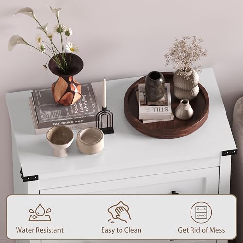 Image of BORNOON 3-Drawer Dresser, Small Wooden Chest of Drawers with Metal Knobs, Water-Resistant Top, Storage Organizer with Anti-Tip Kit for Bedroom, Nursery, Living Room