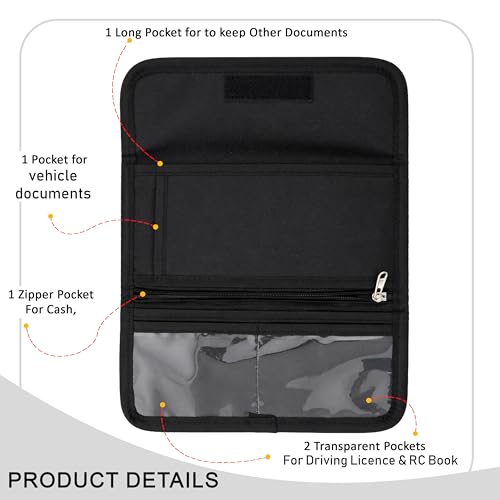 Image of Storite 1 Pack Two Wheeler /Car Document Holder (Beige-25.5 x 12 cm) | Vehicle Registration & Insurance Organizer with Sleek Design and Secure Storage Fits Driving Licence, RC Book, PUC
