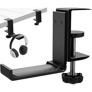 Zitel Headphone Stand, Adjustable Foldable Aluminum Hanger Headset Holder for PC Gaming Headset, fits all Headphone Sizes – Black