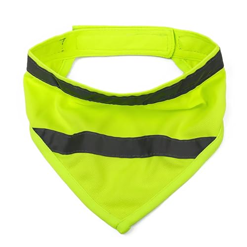 House of Paws Hi-Vis Reflective Dog Bandana - Adjustable Safety Neckwear for High Visibility & Night Walks - Yellow