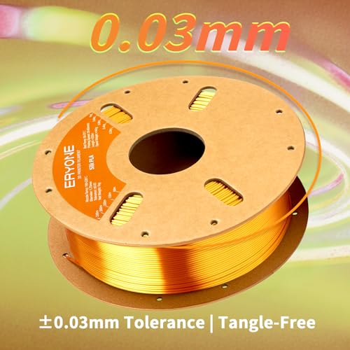 Image of ERYONE Silk PLA Filament for 3D Printer 1.75mm + /- 0.03mm, Shiny Filament 1kg (2.1lbs) /Spool, Liquid Gold