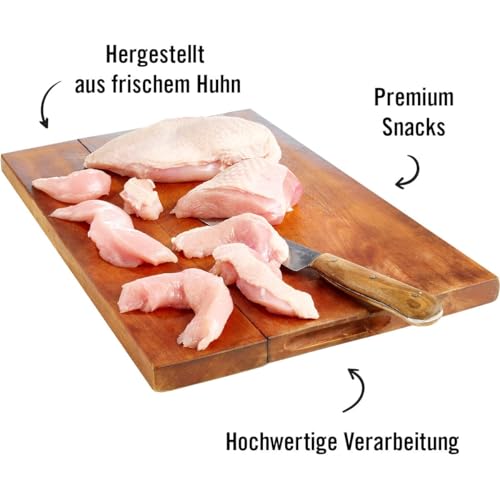 Dogs'n Tiger Adult Hundesnacks, Päuschen, Hundeleckerlis aus 99% Fleisch– artgerechter Hundesnack ohne Zucker, Getreide & künstliche Aromen – gut verträglich (gefriergetrocknete Hühnchenbrust, 4X 80g