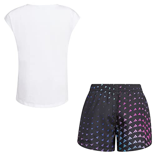 adidas girls 2-piece Tee & All Over Print Woven Short Set2