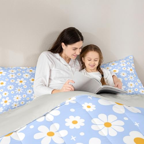 Image of Daisy Flower Groovy Comforter Set Toddler Size Kids Boys Girls Bedding