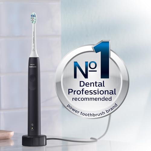 Image of Philips Sonicare 4100 Rechargeable Electric Toothbrush, Advanced Plaque Removal, Pressure Sensor, Includes Brush Head Case, Black BD5003AZ