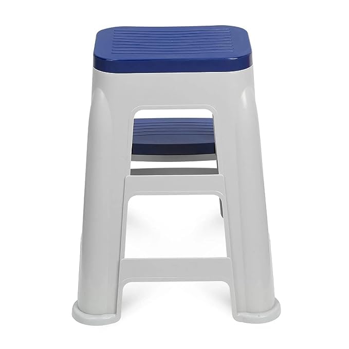 Image of SKYGLAMOUR Plastic Multi-Purpose Stepper Stool for Kitchen | Office&Home Use with Weight Bearing Capacity of 120 Kg |2 Step Stool for Home| Color: Blue; Pack of 2
