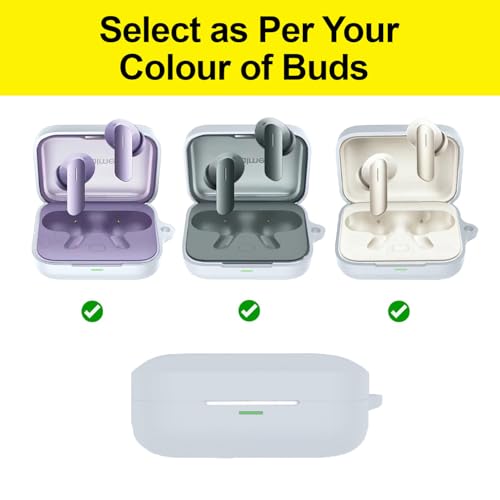 Image of Soft Silicone Case Cover Compatible for Realme Buds Air 7 | 7 Pro (Grey)