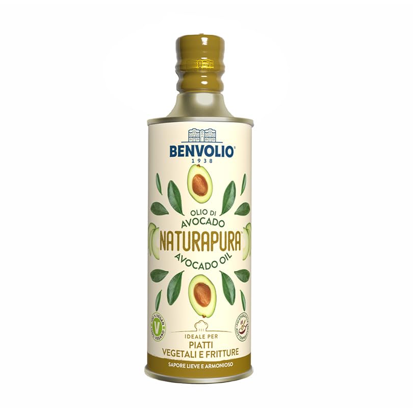 BENVOLIO – Aceite de Aguacate Desodorizado Naturapura 500 ml – Para Aderezos, Cocinar y Freír – Alternativa al Aceite de Oliva – Alto Punto de Humo – Uso Alimentario y Cosmético