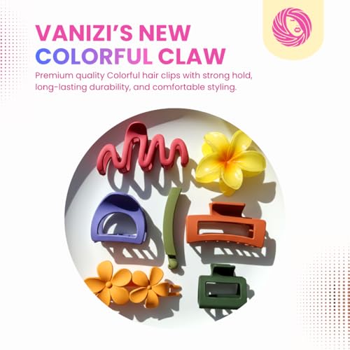 Image of Colorful Hair Claw Clips for Women and Girls | Aesthetic Clutcher Mix Color (6 pc)