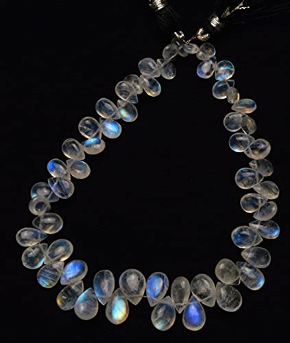 Pierre de lune arc-en-ciel naturelle en forme de poire lisse pour création joaillerie