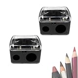 2 STÜCK MAKEUP SHARPENER ANSPITZER, SPITZER FÜR AUGENBRAUENSTIFT UND KAJALSTIFT – DOSENSPITZER FÜR DICKE UND DÜNNE STIFTE MIT BEHÄLTER – PRÄZISER BLEISTIFTSPITZER FÜR CAMOUFLAGE MAKE-UP UNTERWEGS