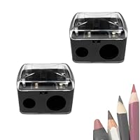 2 Stück Makeup Sharpener Anspitzer, Spitzer für Augenbrauenstift und Kajalstift – Dosenspitzer für dicke und dünne Stifte mit Behälter – Präziser Bleistiftspitzer für Camouflage Make-up unterwegs