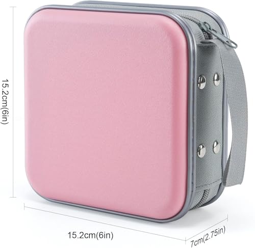 Image of squishy CD Cover Pouch, 40 Capacity Disc Holder for Music Collectors and DJs, Compact DVD Case for Organizing Home Media Collections, Storage Solution for CDs and DVDs (Pink)