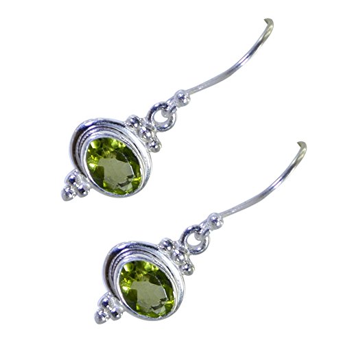 Péridot véritable en boucles d'oreilles artisanales d'exception