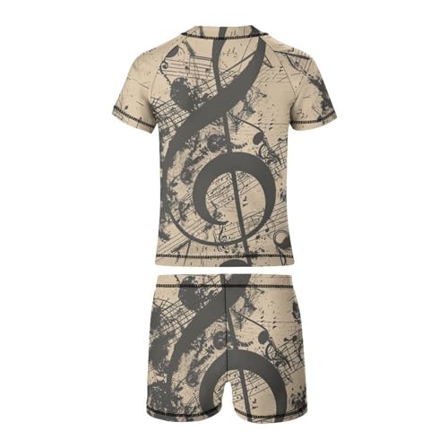 Music with Notes and ClefChildren's Casual Swimsuit Set - Simple and Versatile9-11Y（140cm）4