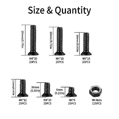 Xujinsongg US-XJS-275-013 M4 Flat Head Machine Screws And Nuts Kit thumb #1
