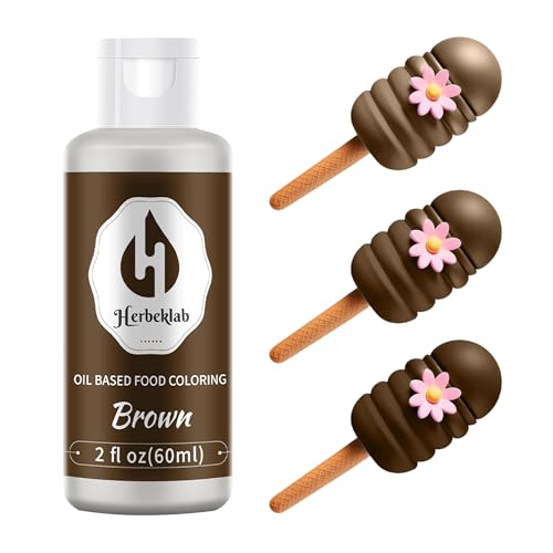 Brown Oil Based Food Coloring – 2 fl oz Professional Grade Concentrated Oil Food Dye for Melting Chocolate, Candy Melts, Cake Pops, Strawberries &amp; Baking