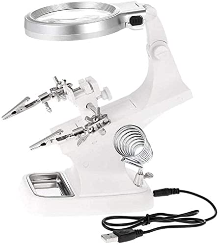 Loupe de lecture LED 3X 4.5X avec pince en métal et alimentation USB
