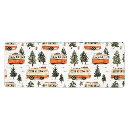 Tapis de souris pour ordinateur portable et bureau au motif de nature camper