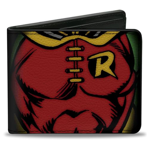 Buckle-Down Unisex-Adult's PU Bifold Wallet-Robin Chest/Logo, Multicolor, 4.0