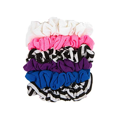 Expressions by Almar - Limited Too Girls Hair Accessories - 6 PC Scrunchies Pack - B&W and Solid Color Scrunchies Ponytail Holders