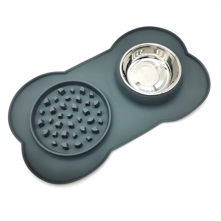 Puzzle Slow Feeder Dog Bowl, Silicone and Portable