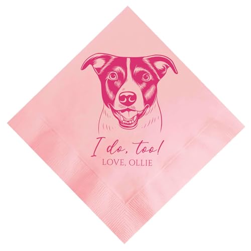 image for Generic Pet Portrait Napkins Cocktail Wedding Napkins, Personalized dr