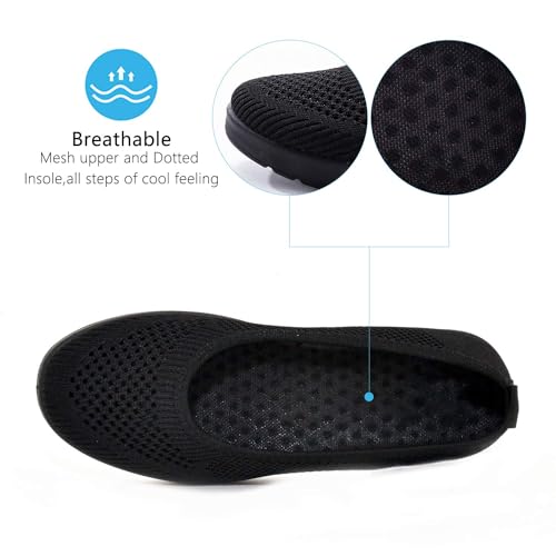 Walking Shoes Women Slip On Sneakers Comfortable Breathable Knit Flats2