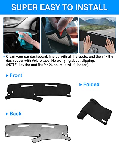 Image of Autorder Dashboard Cover Mat for 1986-1993 Chevy Chevrolet S10 Blazer /GMC S15 Jimmy Sonoma /1991-1994 Oldsmobile Bravada Accessories Dash Cover Flannel Dash Mat Sunshade Glare UV Rays Protector