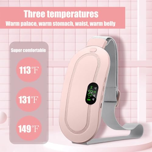 Image of Heating Pad for Period Cramps, Three-Speed Adjustment，Portable Cordless Rechargeable Heating Pad for Menstrual Pain Relief Electric Heat Belt,Gifts for Her Women Girl Wife (Pink)