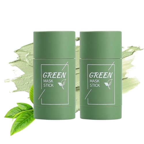 CUZKC 2 Pezzi Stick Maschera Viso Al Tè Verde,Deterge In Profondità,Idrata e Purifica,Per Pori Dilatati e Punti Neri