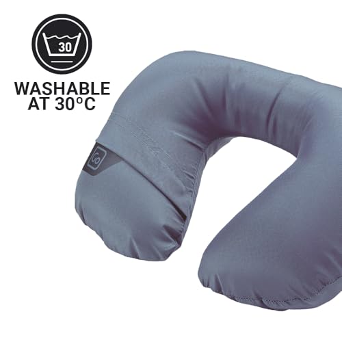 Almohada Inflable de Viaje Azul Ergónomica miniatura 4