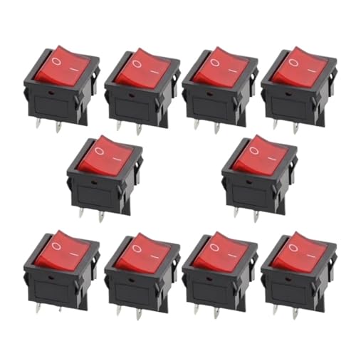 Interruptor basculante KCD5 en kit de 10 unidades de 21x24 mm para repuestos eléctricos AC