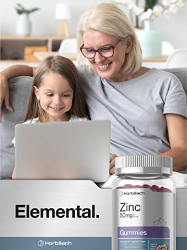 Zinc Gummies | 40 Count | Vegan, Non-Gmo, Gluten Free | Mixed Berry Flavor | By Horbaach #TOP5