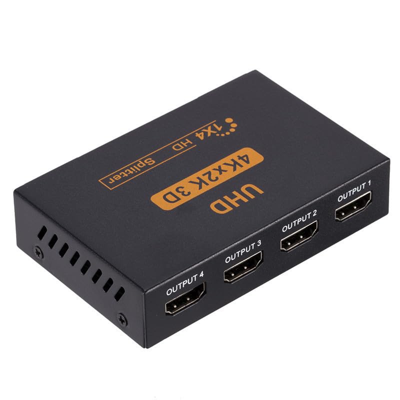HDMI Splitter 1 Entrada 4 Salidas, Splitter 4K 1080P 720P 576P 480P para 4 Monitores Adaptador Divisor HDMI Múltiple para PC Portátil BLU-Ray HDTV Xbox PS3/PS4 Proyector