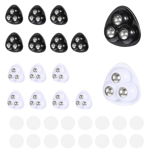 PHMING 16 Stück Rollen für Küchengeräte, Selbstklebend Kugelrollen für Möbel, Kugelrollen für Küchengeräte Mini, Rollen für Kaffeemaschine, 360°-Drehung, 2 Farben, für Möbel und Elektrogeräte