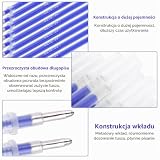 100 sztuk Marker do tkanin Wkład Marker do tkanin zmazywalny na gorąco Długopisy Auto-znikający długopis do krawiectwa Szycie i pikowanie Krawiectwo