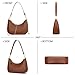 KKXIU Shoulder Bag for Women Cute Hobo and Tote Handbags Retro Clutch Underarm Purse with 2 Removable Straps (Brown)