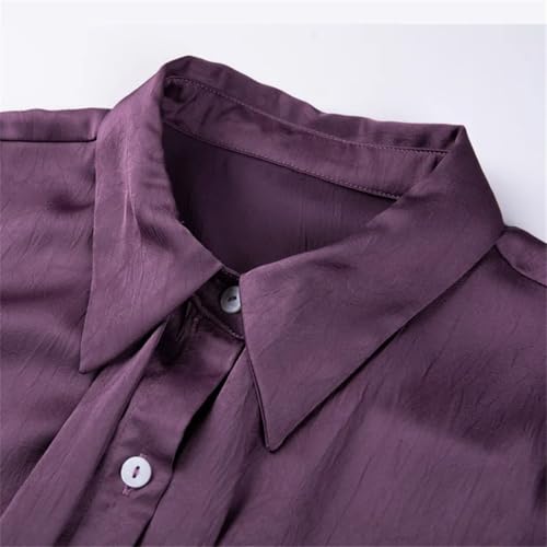 Women Long Sleeve Satin Chiffon Shirt Elegant Bow Casual Blouses Business Office Work Tops4