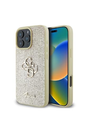 Coque rigide iPhone 16 Pro Guess Big 4G Or d'une finition haut de gamme