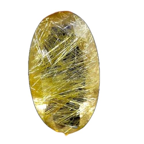 Rutile doré naturel ovale 32x17mm pour remplacer une pierre perdue ou monter un pendentif
