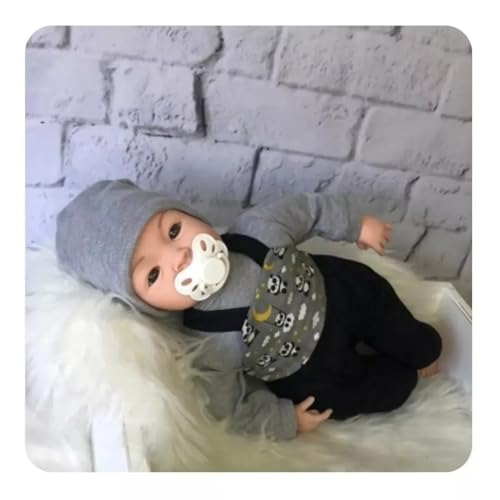 Boneca Bebê Reborn Menino Panda Lindo Vários Acessórios