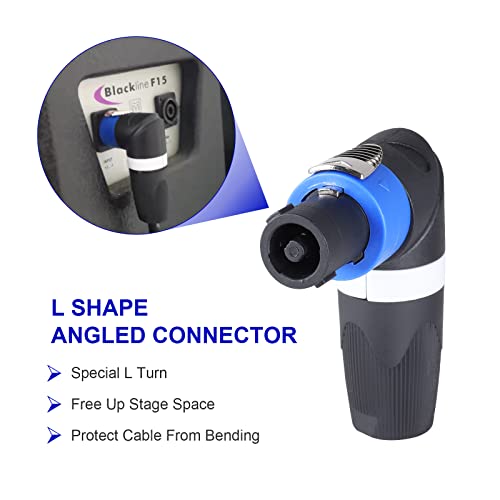 Image of HBU 2 Sets Speakon Connector Kit - 2pcs 4 Pole Angled Speakon Connectors & 2-pcs 4 Pin Panel Mount Chassis Socket - Twist Lock for NL4FC, NL4FX, NL4FRX, NL4MPR Adapter Plugs