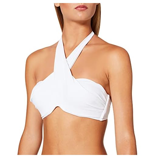 Chiemsee Damen Bikinioberteil unifarben Bikini, Bright White, 38 6 Seafolly Damen Wrap Front Bandeau Bikinioberteil, Weiß (White), 38 (Herstellergröße:12)