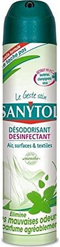 Sanytol air freshener disinfectant surfaces and textiles scent mint 300ml (pack of 3)