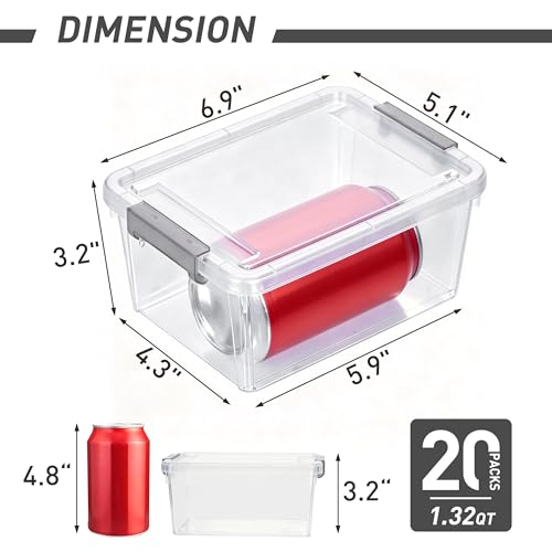 Image of Citylife 20Packs 1.3Qt Small Storage Bins with Lids,Stackable Clear | Plastic Containers for Beads, Buttons, Sewing Supplies, Office Supplies