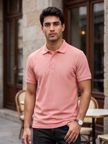 Image of Beyoung Imported Poly Regular Fit Solid Polo Tshirt for Men | Collar Tshirt | Half Sleeves | Solid Casual T-Shirt